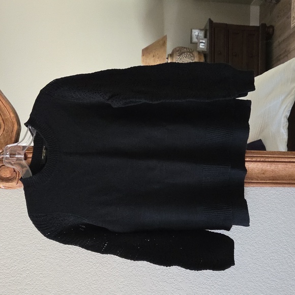 Christian Siriano Midnight XS Lightweight Pointelle Sweater - Picture 2 of 4